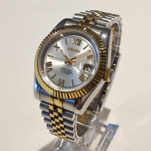 Golden Two-Tone Datejust Style Custom Mod Watch