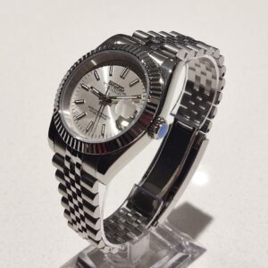 *AVAILABLE ON-HAND* 39mm Silver Dial Datejust Style Custom Mod Watch