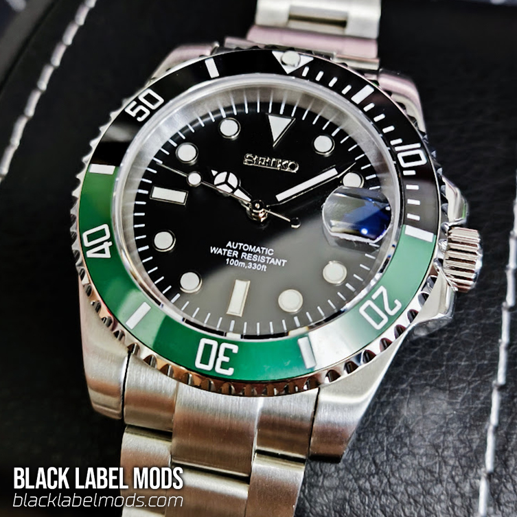 スターバックス　スオッチ 40mm “Starbucks” Submariner Custom Mod Watch - Black Label Mods